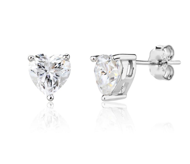SE65785莫桑, Ladies' Moissanite Ring, S925, Rhodium Plated, White, 1.35g