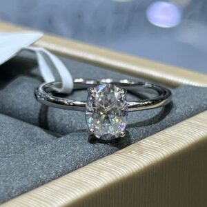 SJ64935莫桑, Ladies' Moissanite Ring, S925, Rhodium Plated, White, 1.75g