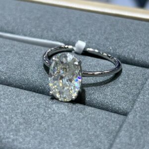 SJ64936莫桑, Ladies' Moissanite Ring, S925, Rhodium Plated, White, 2.31g