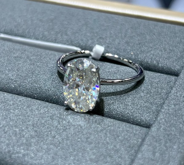 SJ64936莫桑, Ladies' Moissanite Ring, S925, Rhodium Plated, White, 2.31g