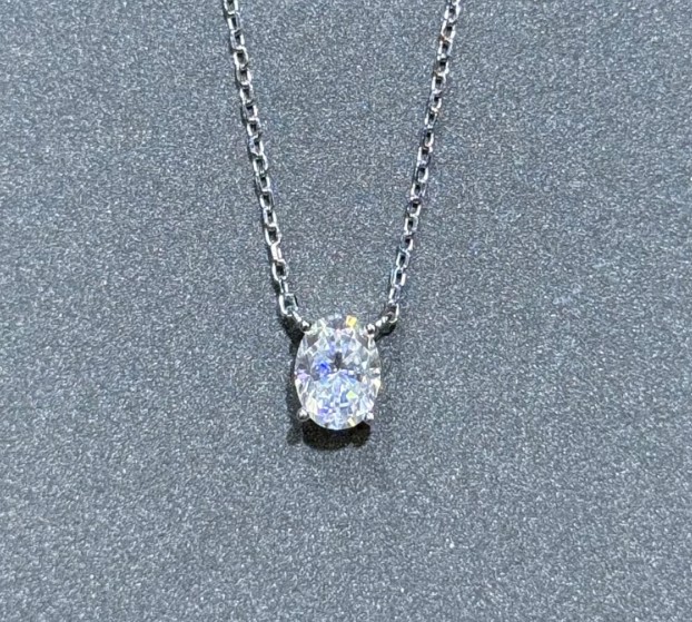 SN33019莫桑, Ladies' Moissanite Ring, S925, Rhodium Plated, White, 2.29g