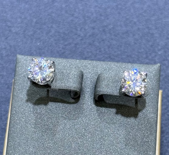 SE59113莫桑, Ladies' Moissanite Ring, S925, Rhodium Plated, White, 2.47g