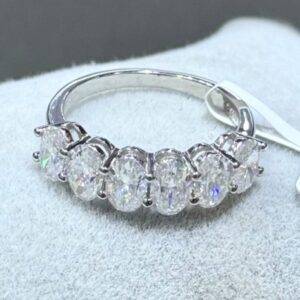 SJ64940莫桑, Ladies' Moissanite Ring, S925, Rhodium Plated, White, 2.61g