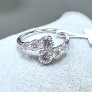 SJ64942莫桑, Ladies' Moissanite Ring, S925, Rhodium Plated, White, 2.05g