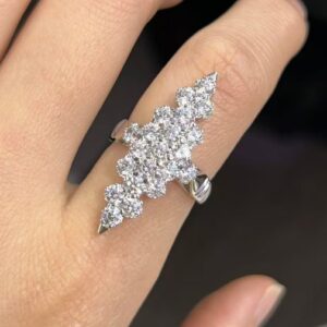 SJ64725, Ladies' Moissanite Ring, S925, Rhodium Plated, White, 4.68g