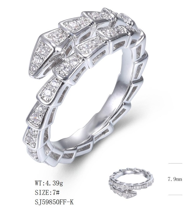 SJ59850, Ladies' Moissanite Ring, S925, Rhodium Plated, White, 3.88g