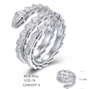 SJ59843, Ladies' Moissanite Ring, S925, Rhodium Plated, White, 7.35g