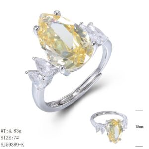 SJ59389, Ladies' Moissanite Ring, S925, Rhodium Plated, White, 4.02g