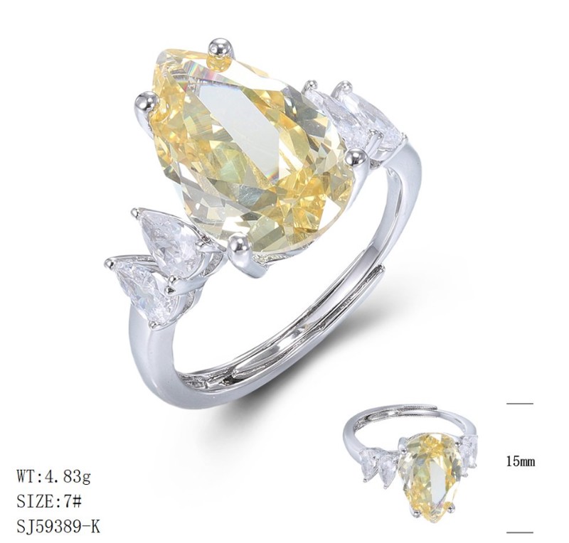 SJ59389, Ladies' Moissanite Ring, S925, Rhodium Plated, White, 4.02g