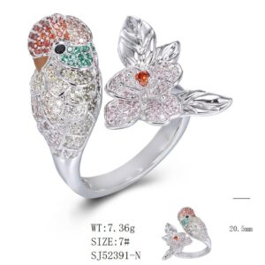 SJ52391, Ladies' Moissanite Ring, S925, Rhodium Plated, White, 7.94g