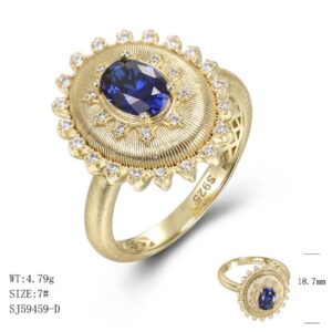 SJ59459, Ladies' Moissanite Ring, S925, Rhodium Plated, White, 4.31g