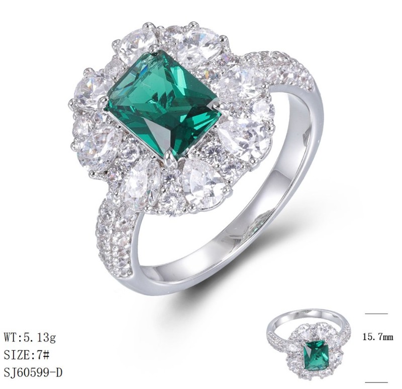 SJ60599, Ladies' Moissanite Ring, S925, Rhodium Plated, White, 4.72g