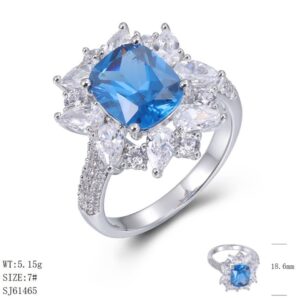 SJ61465, Ladies' Moissanite Ring, S925, Rhodium Plated, White, 4.91g