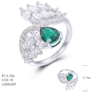 SJ60842, Ladies' Moissanite Ring, S925, Rhodium Plated, White, 5.06g