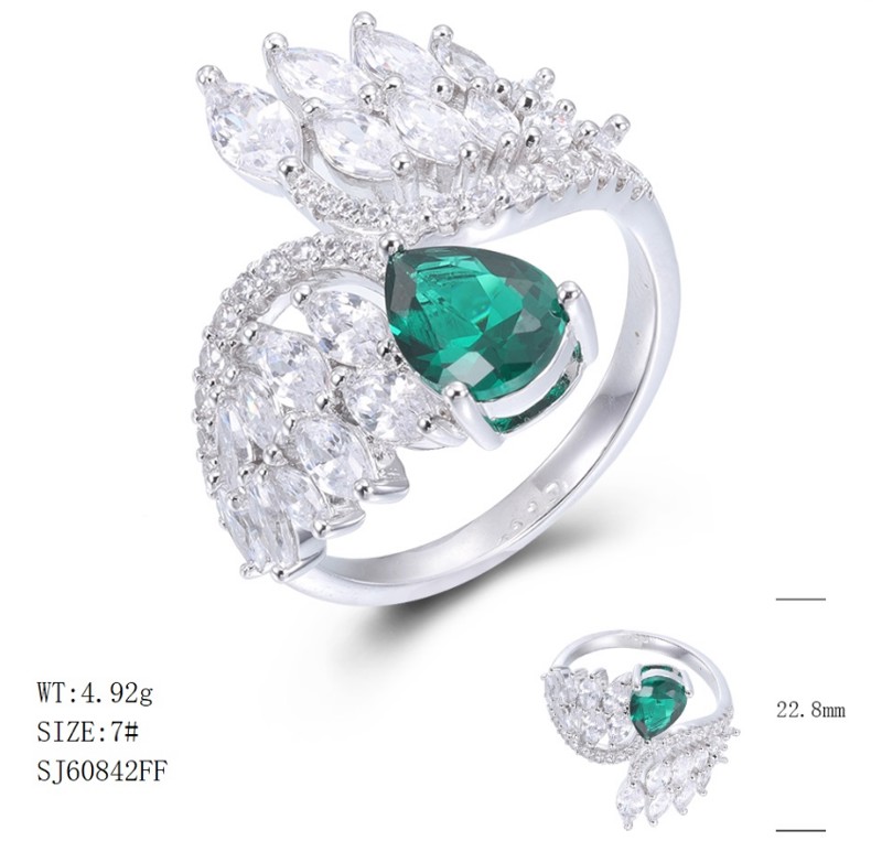 SJ60842, Ladies' Moissanite Ring, S925, Rhodium Plated, White, 5.06g
