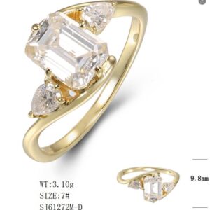 SJ61272, Ladies' Moissanite Ring, S925, Rhodium Plated, White, 2.88g
