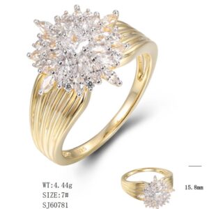 SJ60781, Ladies' Moissanite Ring, S925, Rhodium Plated, White, 4.01g