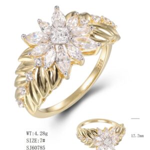 SJ60785, Ladies' Moissanite Ring, S925, Rhodium Plated, White, 3.68g