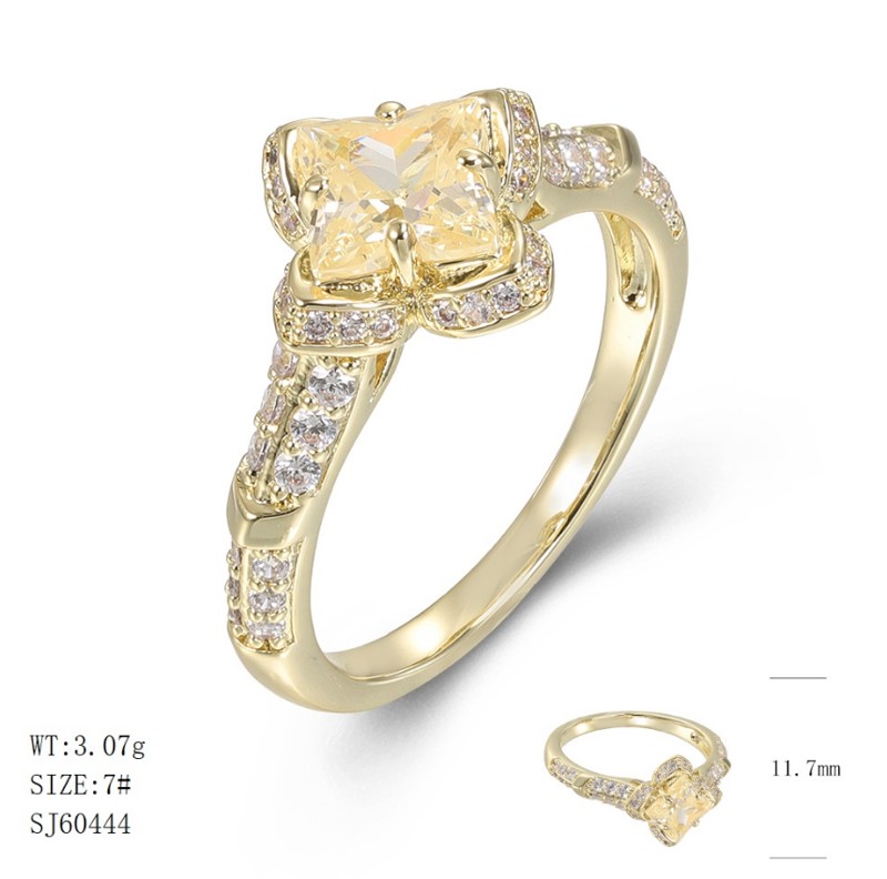 SJ60444, Ladies' Moissanite Ring, S925, Rhodium Plated, White, 3.8g
