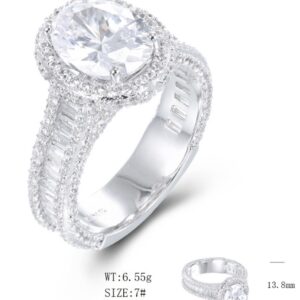 SJ54945, Ladies' Moissanite Ring, S925, Rhodium Plated, White, 6.34g