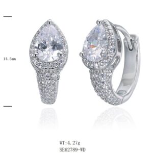 SE62789, Ladies' Moissanite Ring, S925, Rhodium Plated, White, 4.28g