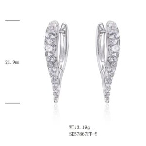 SE57867, Ladies' Moissanite Ring, S925, Rhodium Plated, White, 3.2g