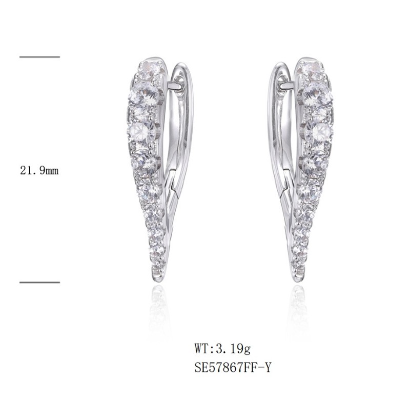 SE57867, Ladies' Moissanite Ring, S925, Rhodium Plated, White, 3.2g