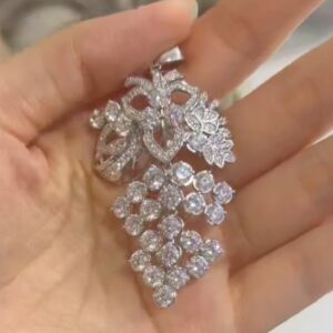 SZ37258, Ladies' Moissanite Ring, S925, Rhodium Plated, White, 13.33g