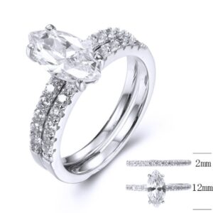 SJ36401, Ladies' Moissanite Ring, S925, Rhodium Plated, White, 4.34g