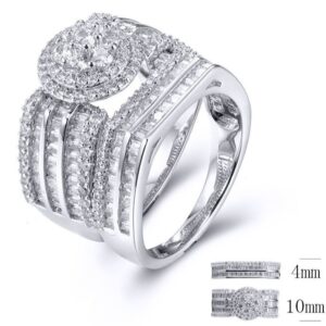 SJ32554, Ladies' Moissanite Ring, S925, Rhodium Plated, White, 8.67g