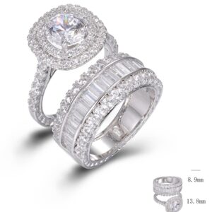 SJ49237, Ladies' Moissanite Ring, S925, Rhodium Plated, White, 12.23g
