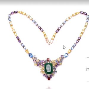 Necklace SN15726-P-2BCLR-1