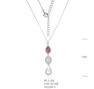Necklace SN21268-S-1BPINK-1